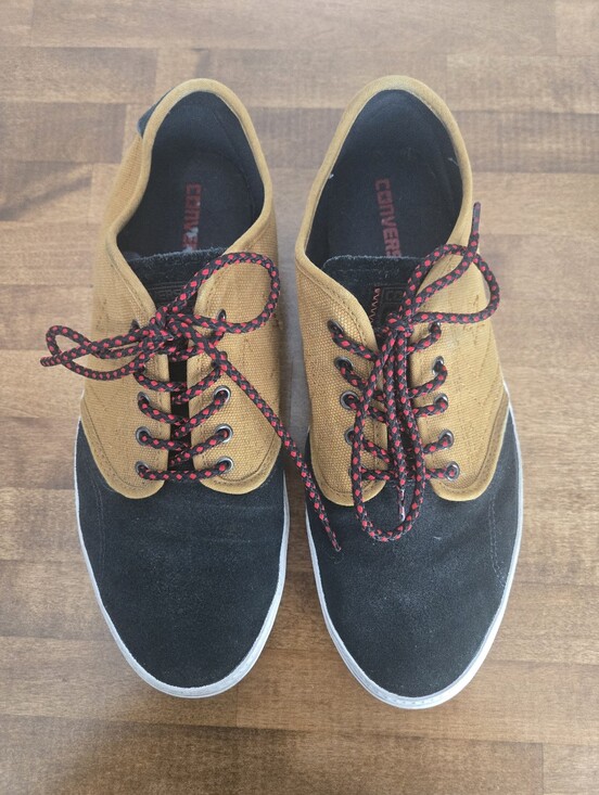 Converse Other - Converse Cons Zakim Low Sneakers Black Tan Canvas Lace Up Shoes Men’s 11.5 /W13